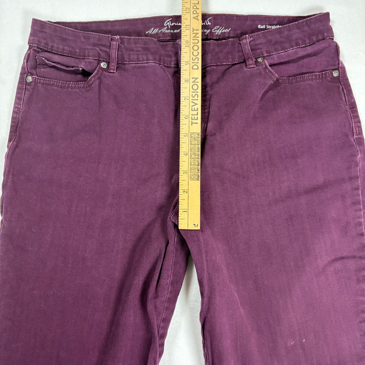 Gloria Vanderbilt Womens Jeans 14 Purple Rail Straight High Rise Slimming Y2K