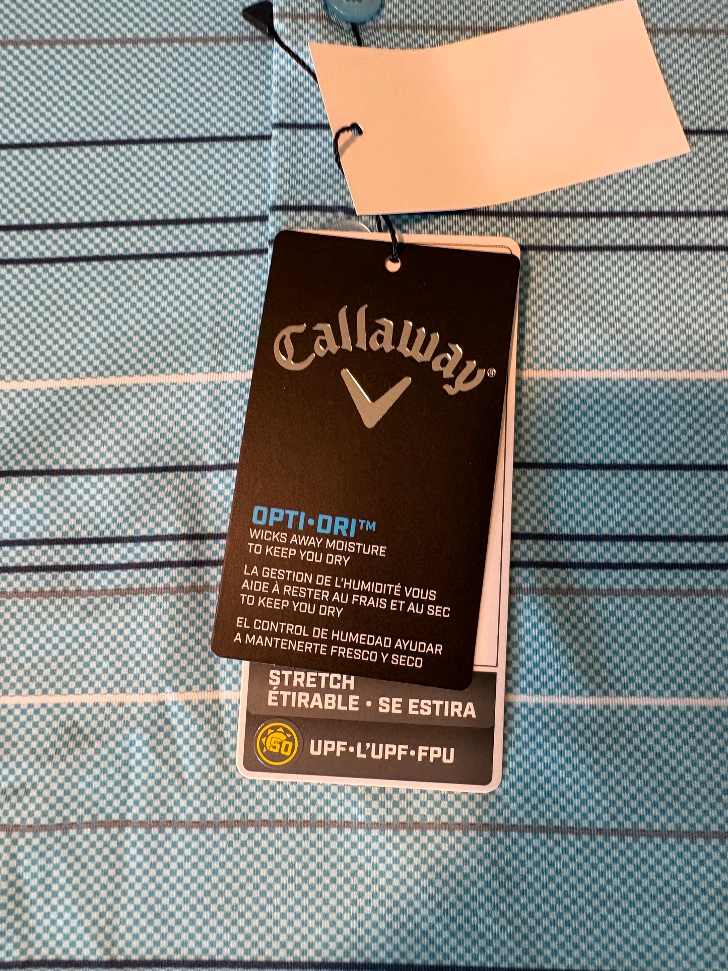 Callaway Men's 5X Golf Polo Shirt Blue Stripe Opti-Dri Performance NWT