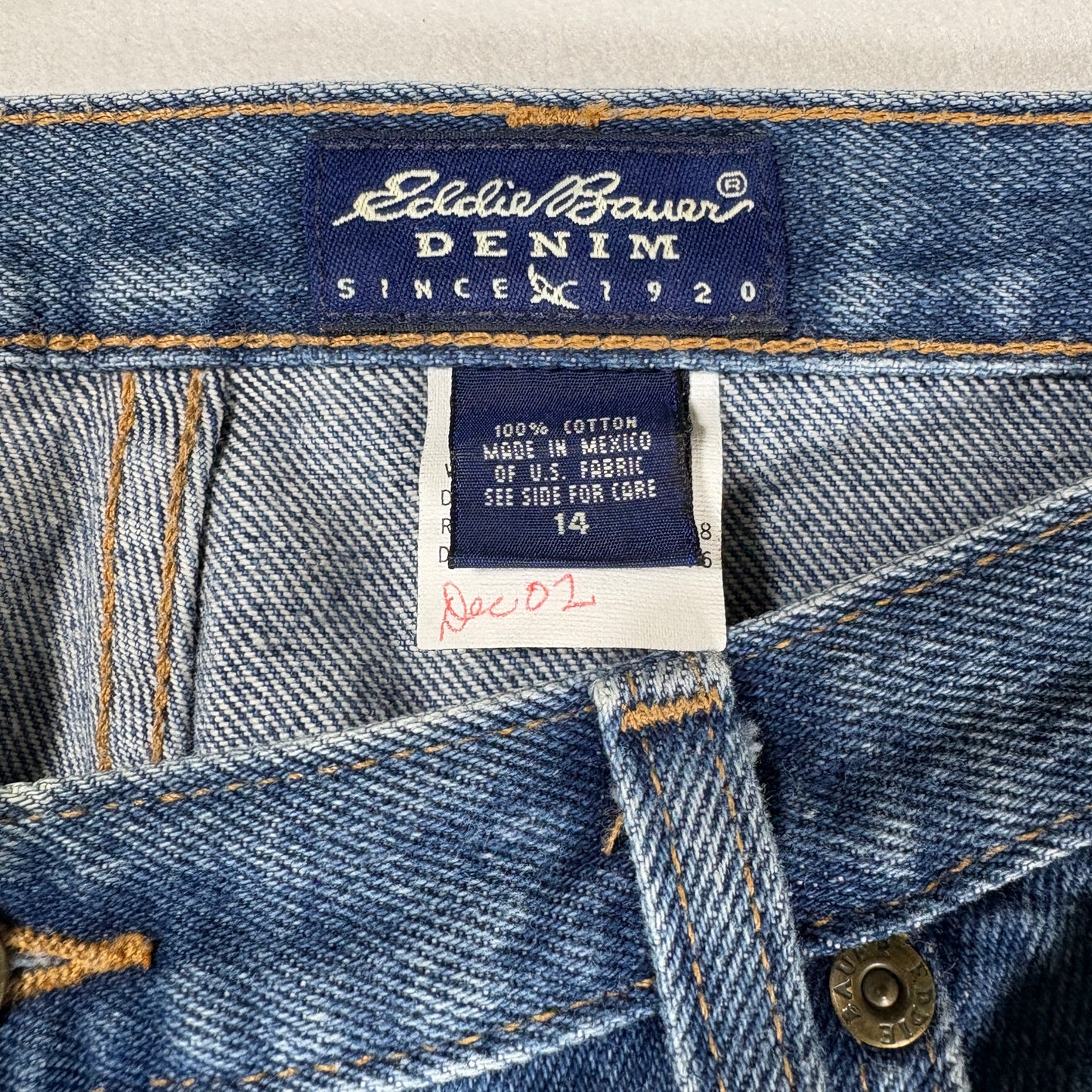 Eddie Bauer Womens Jeans 14 Blue High Rise Baggy Straight 90s Y2K Vintage