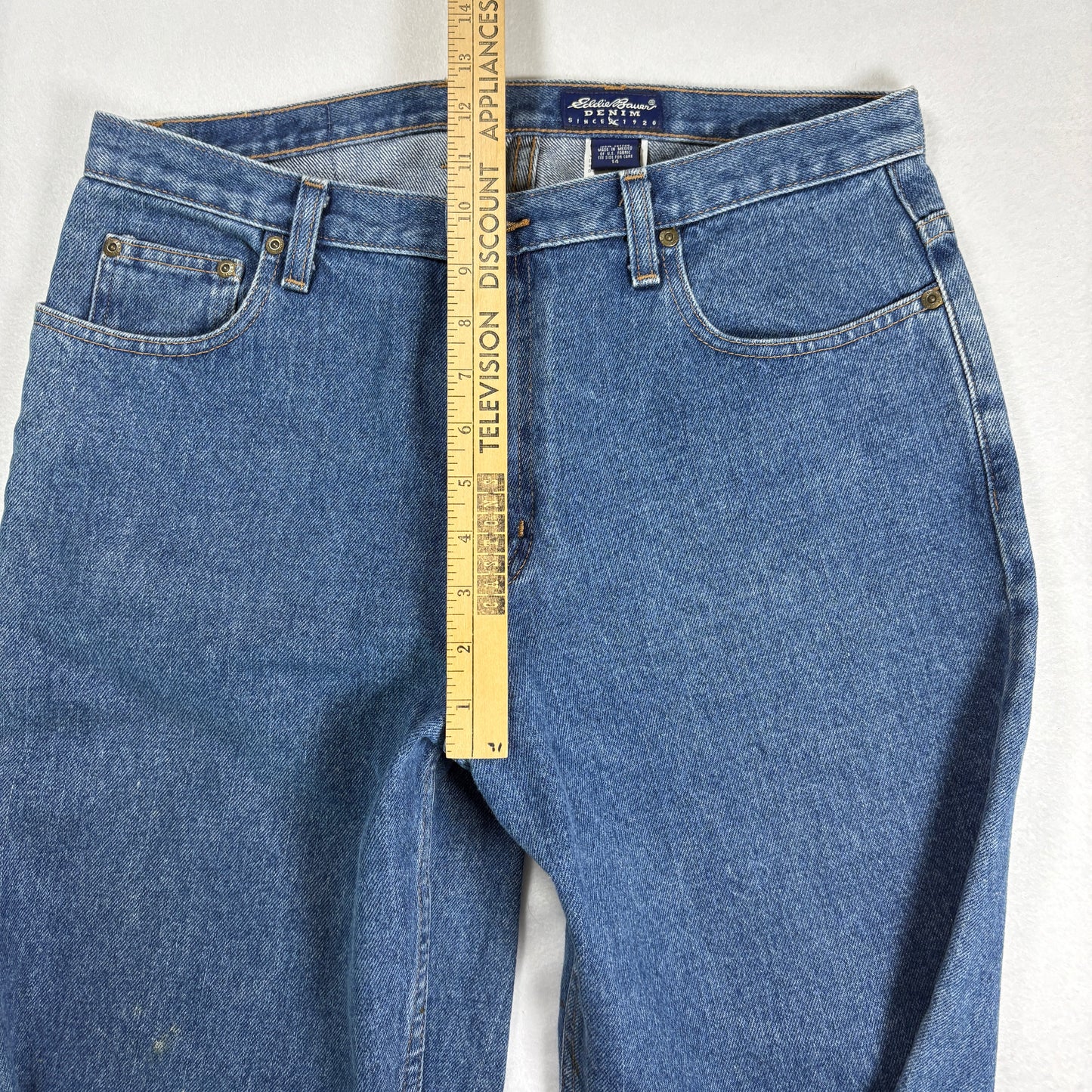 Eddie Bauer Womens Jeans 14 Blue High Rise Baggy Straight 90s Y2K Vintage