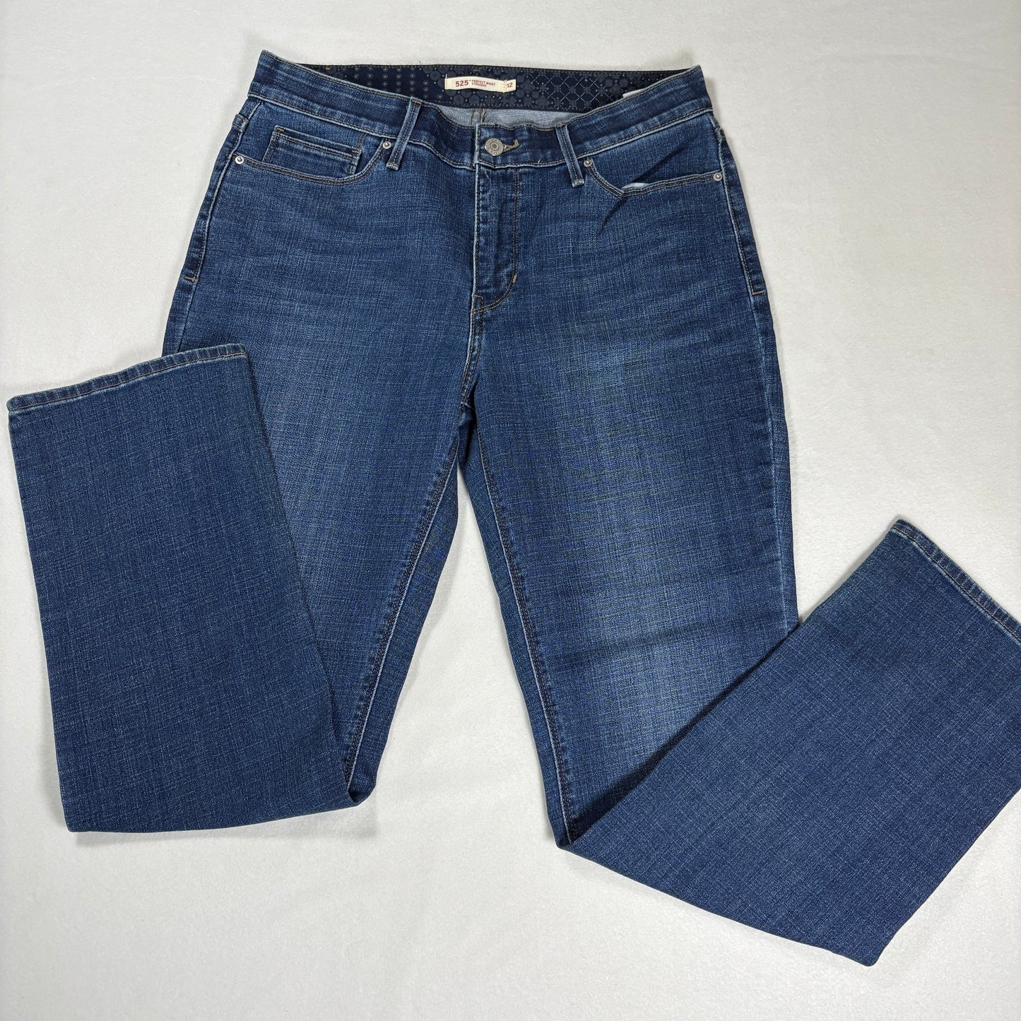 Levis Womens 525 Jeans 12 Blue Denim Perfect Waist Straight High Rise Y2K