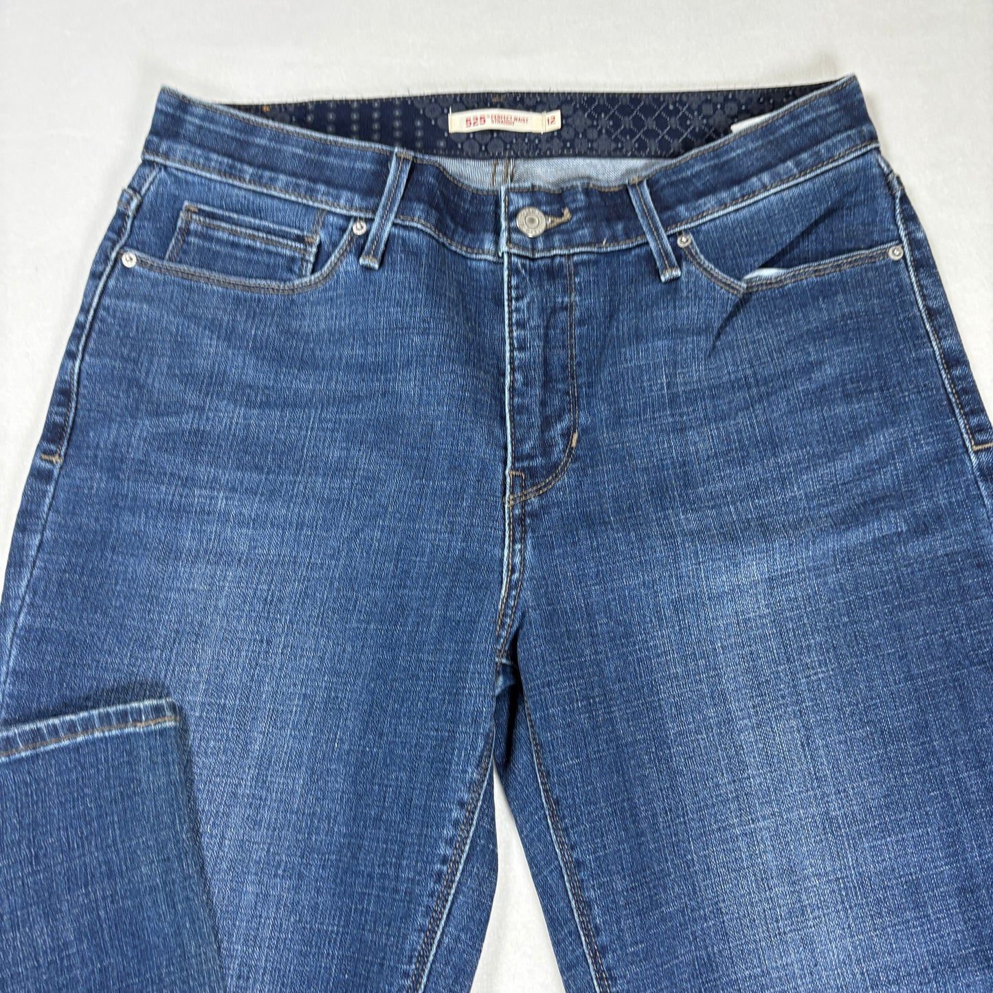 Levis Womens 525 Jeans 12 Blue Denim Perfect Waist Straight High Rise Y2K