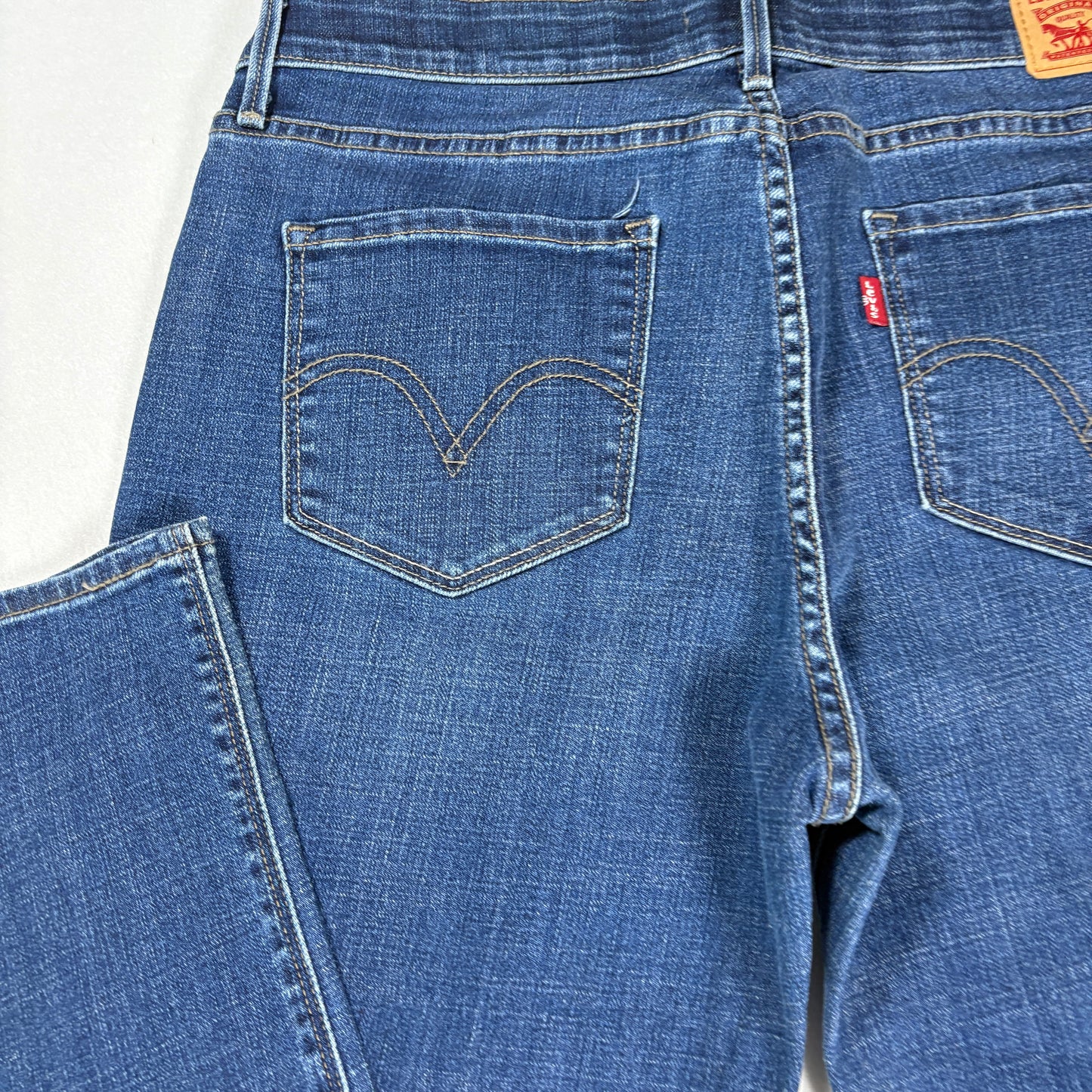 Levis Womens 525 Jeans 12 Blue Denim Perfect Waist Straight High Rise Y2K