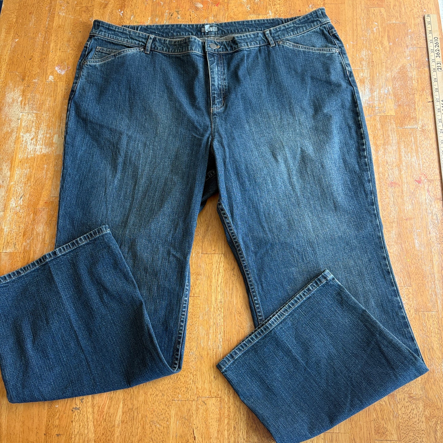 Bootcut Stretch Denim Jeans Style Co Tag 24 Fits Like 42X31 Blue Mid Rise