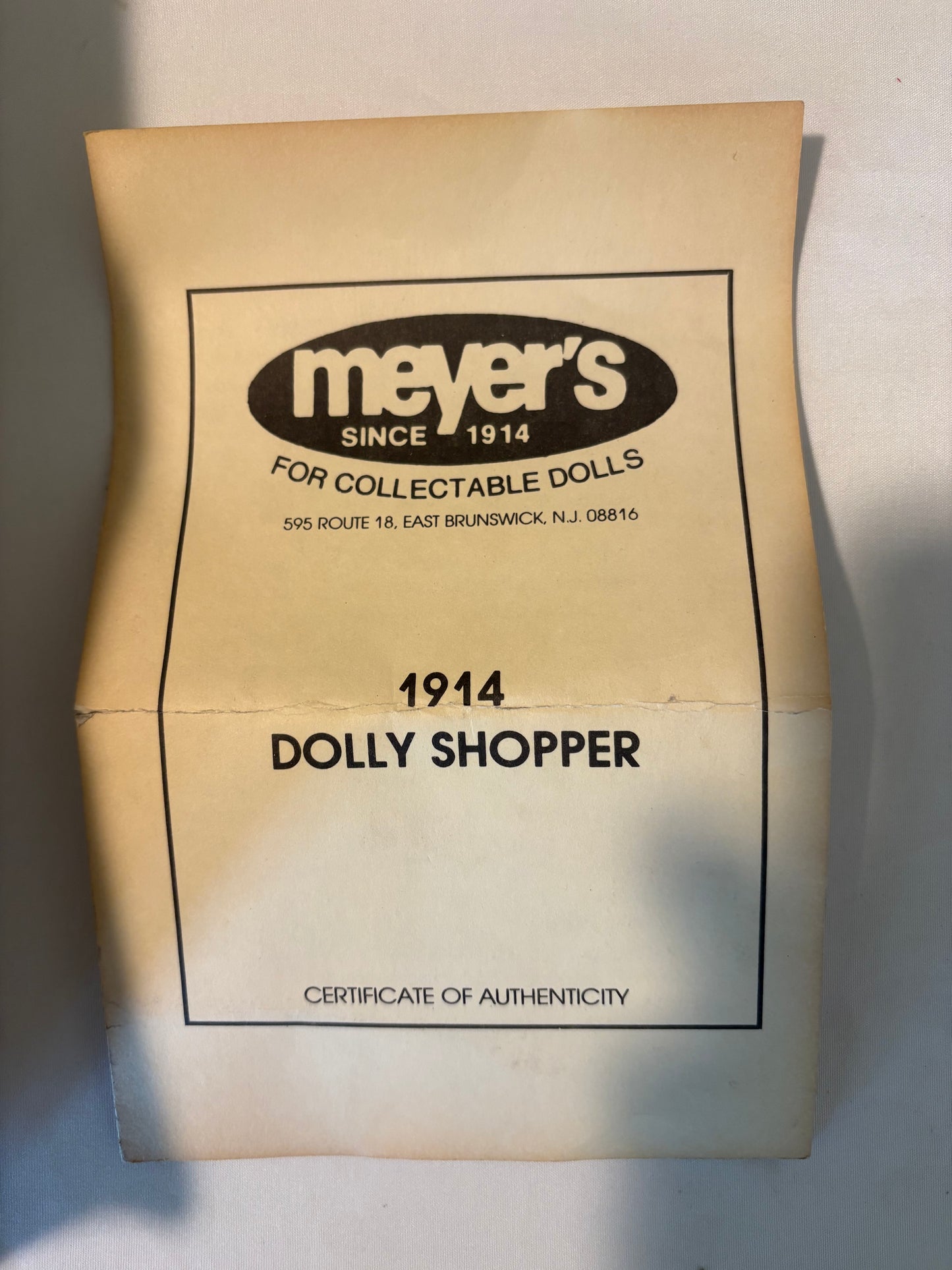 Meyer's 1914 Dolly Shopper by Effanbee – Limited Edition #641/1200 – COA Included
