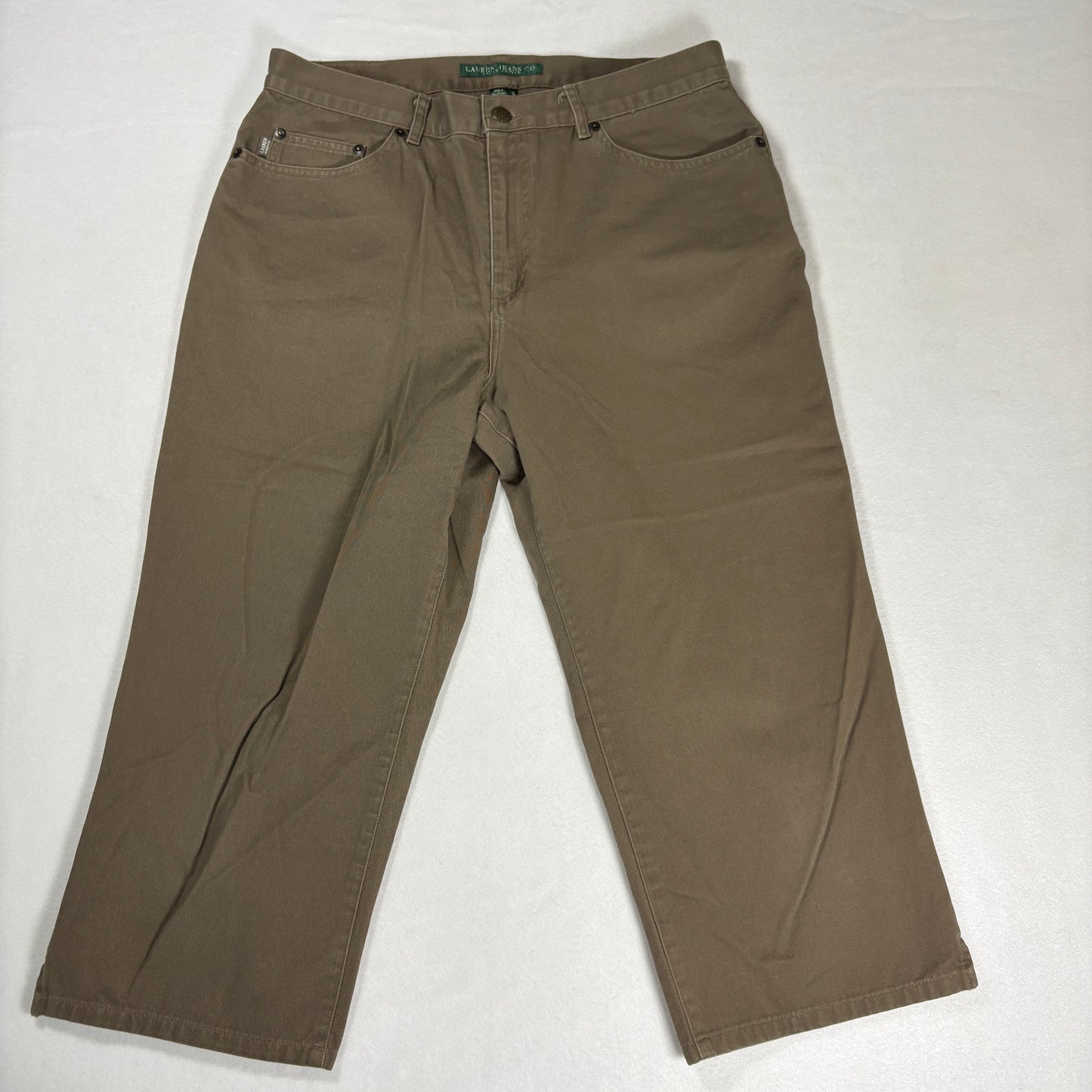 Ralph Lauren Womens Jeans 12 Brown Straight Leg 100% Cotton Vintage Y2K