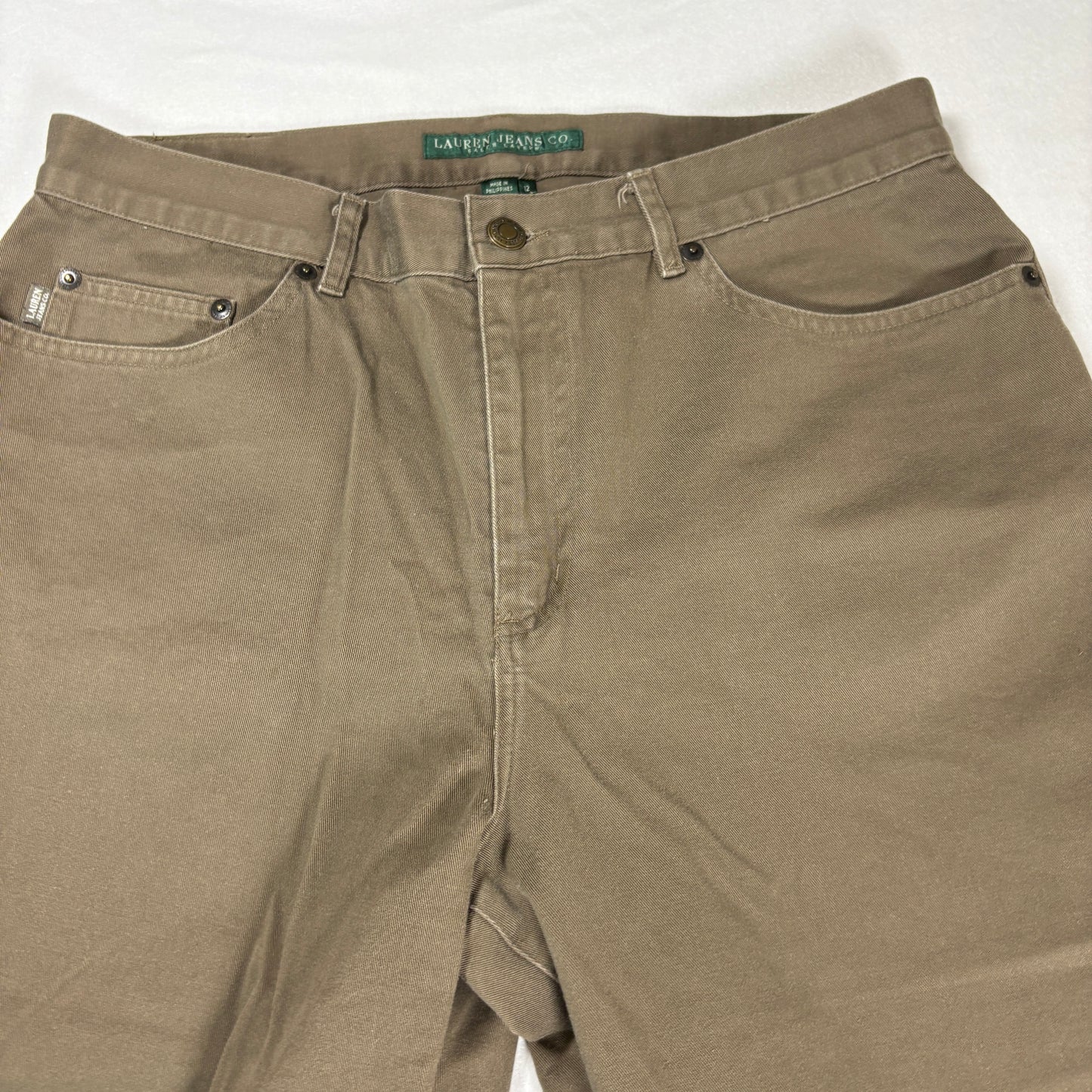 Ralph Lauren Womens Jeans 12 Brown Straight Leg 100% Cotton Vintage Y2K