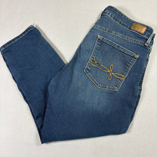 Denizen From Levis Womens 14 W32 Ankle Skinny Jeans Blue Stretch Mid Rise Denim