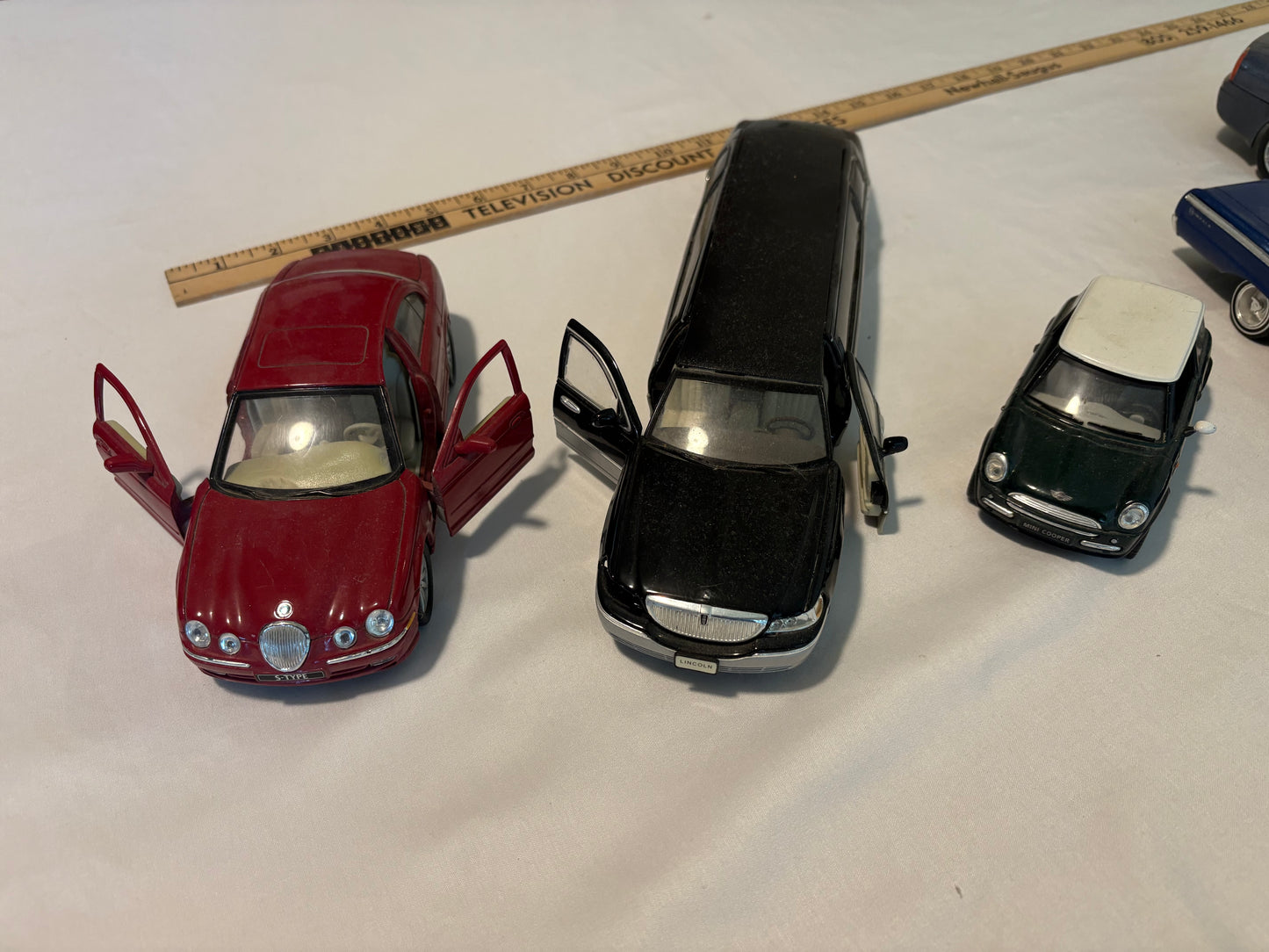 Lot of 5 Die-Cast Metal Cars – 1:24 Scale Assorted Models – Limo, Mini, Convertible