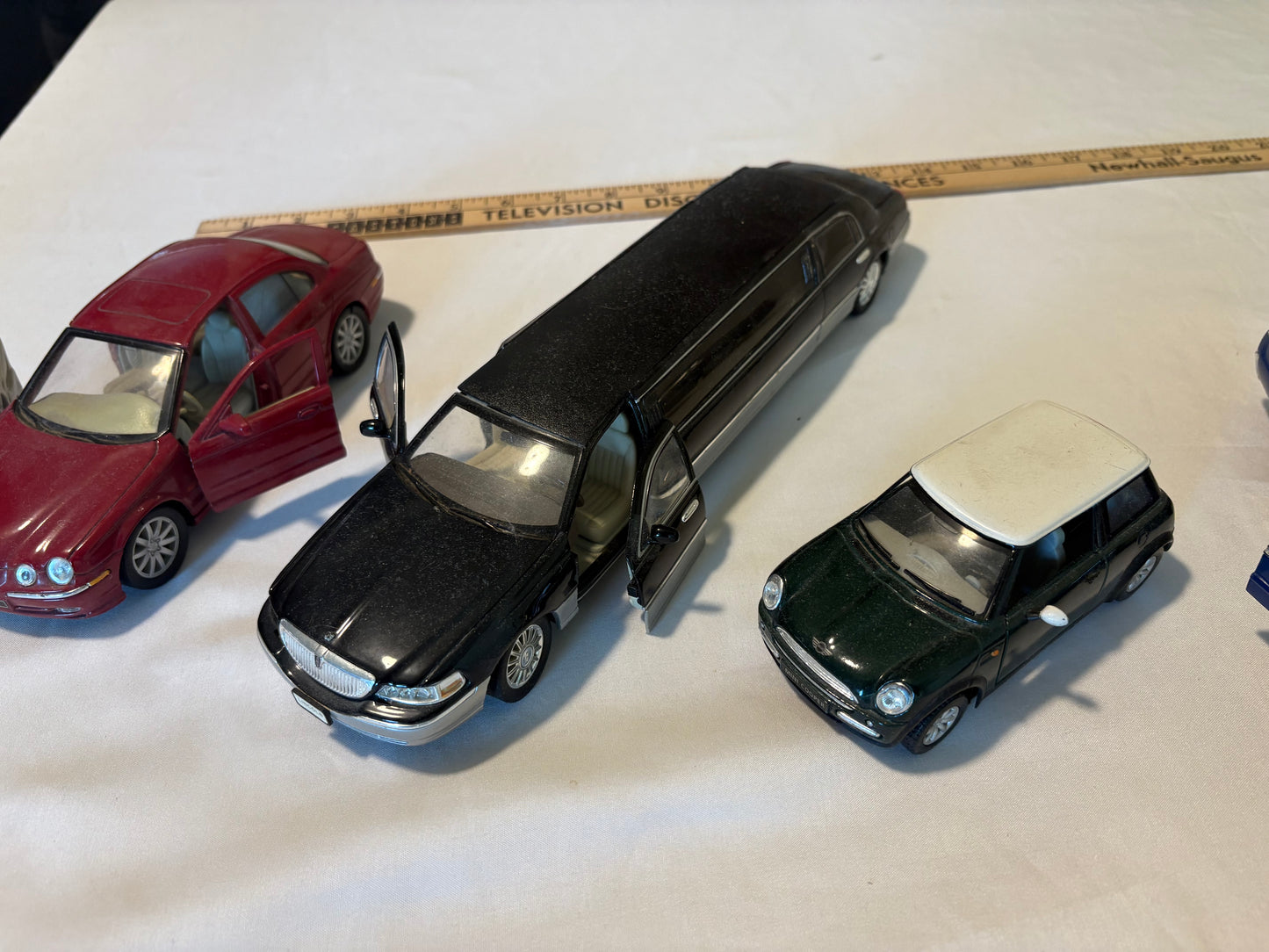 Lot of 5 Die-Cast Metal Cars – 1:24 Scale Assorted Models – Limo, Mini, Convertible