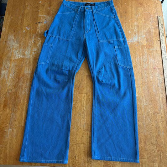 Wide Leg Carpenter Pants Workwear Utility LIONESS XXS Fits Like X Blue