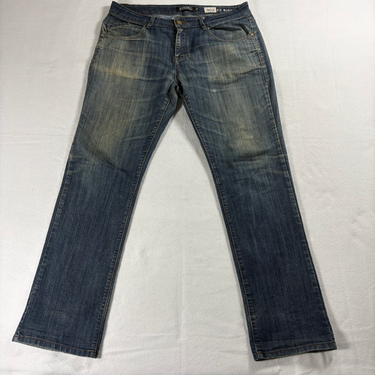 Ezekiel 302 EZ Rider Mens 34x32 Slim Straight Denim Jeans Vintage Fade
