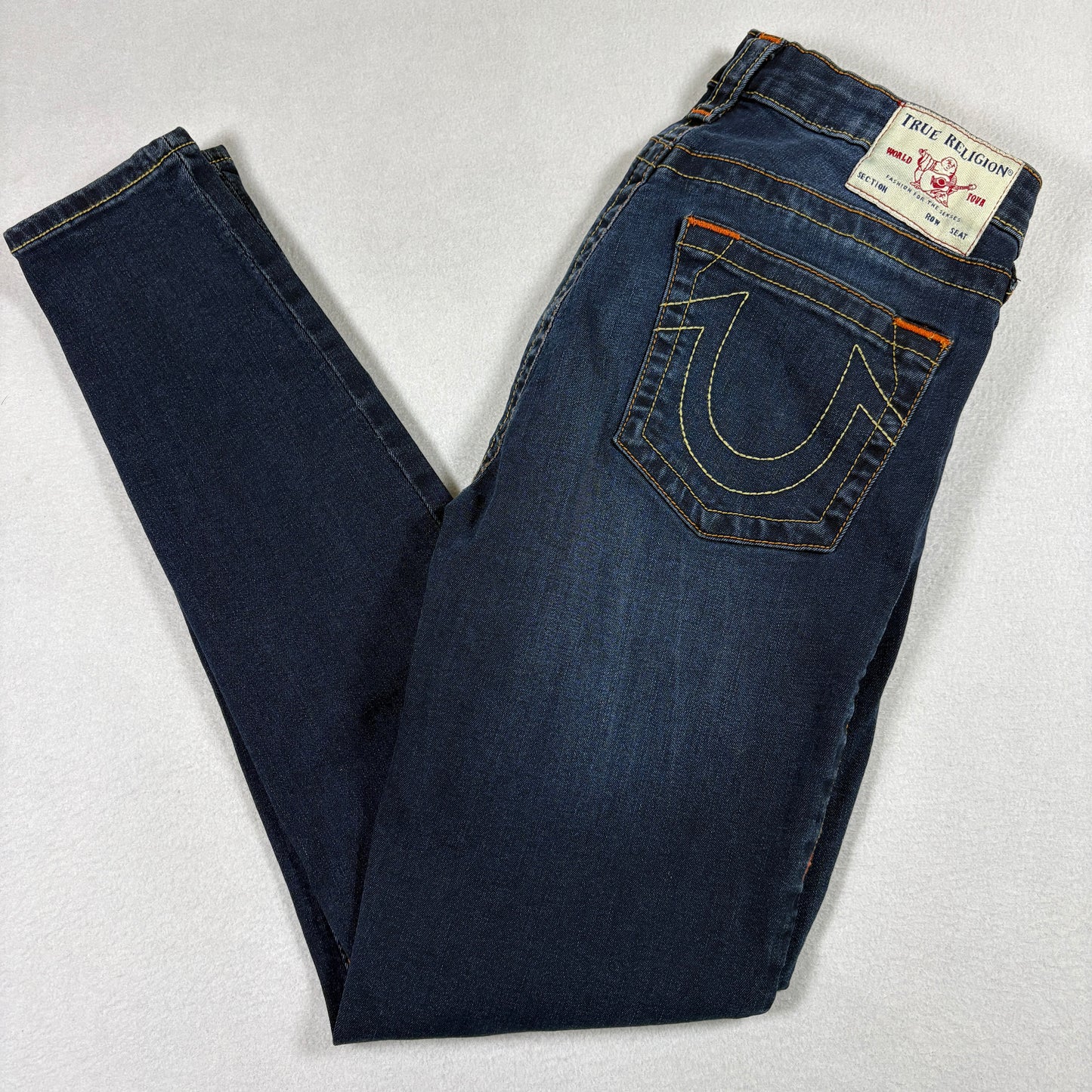 True Religion Mens Skinny Jeans 30 Dark Wash Stretch Denim Y2K Slim Fit Vintage