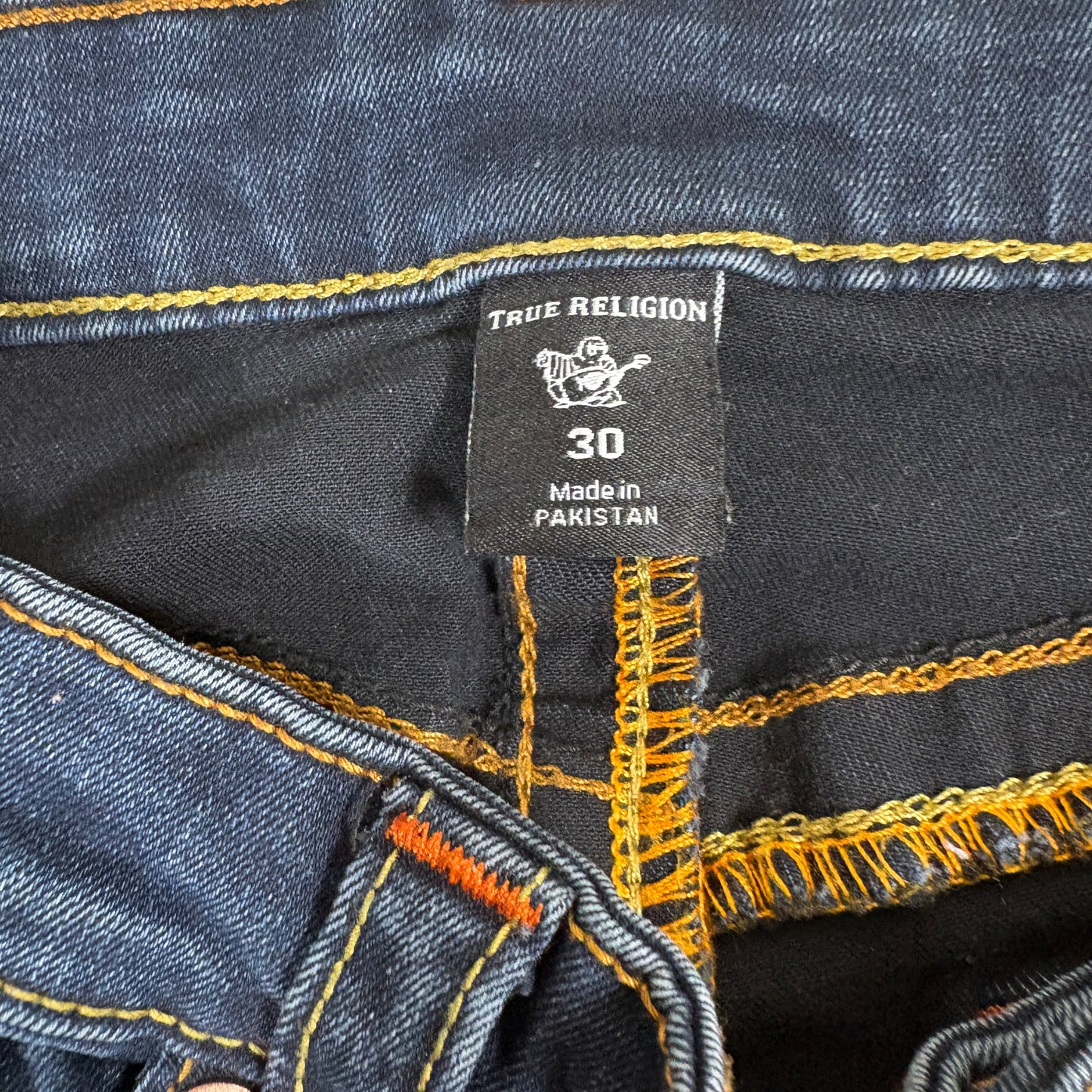 True Religion Mens Skinny Jeans 30 Dark Wash Stretch Denim Y2K Slim Fit Vintage