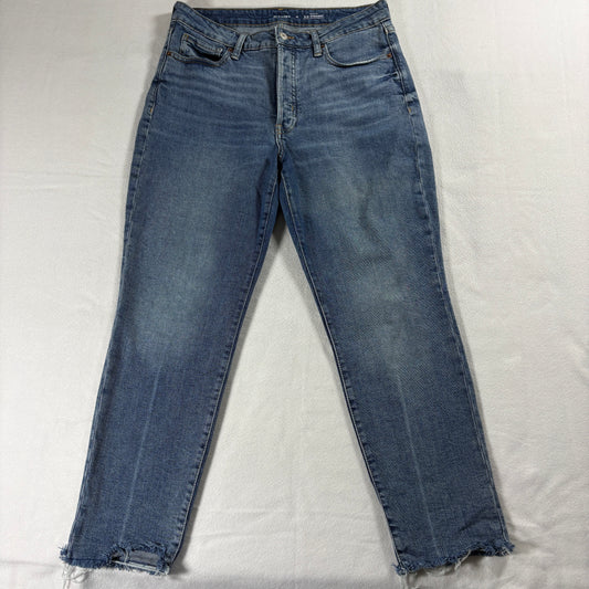 Old Navy OG Straight Womens 12 High Rise Raw Hem Denim Jeans Vintage
