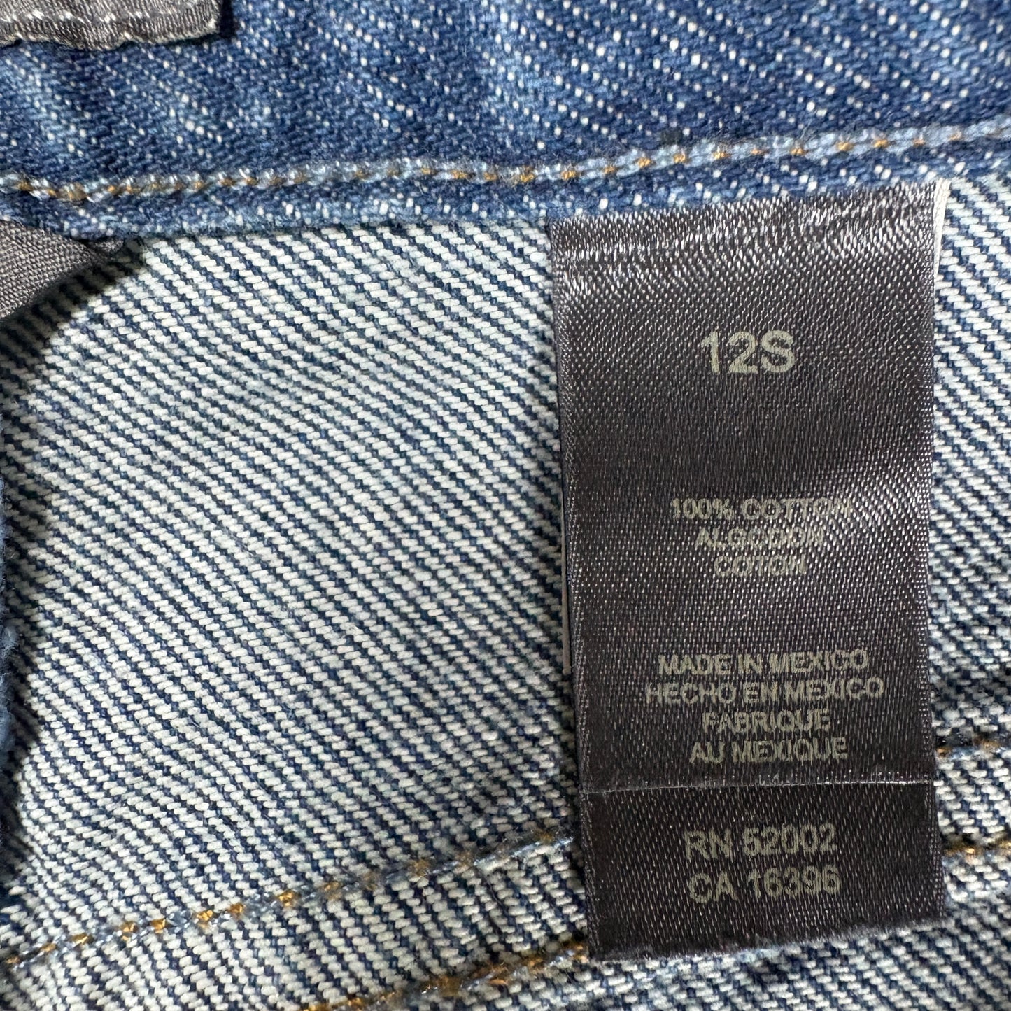 Womens Jeans 12S Blue Baggy High Rise Straight Denim 100% Cotton Vintage Y2K