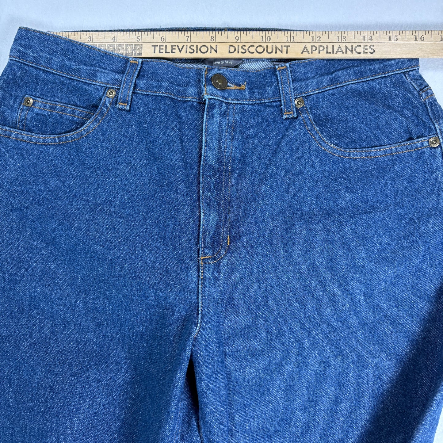 Womens Jeans 12S Blue Baggy High Rise Straight Denim 100% Cotton Vintage Y2K