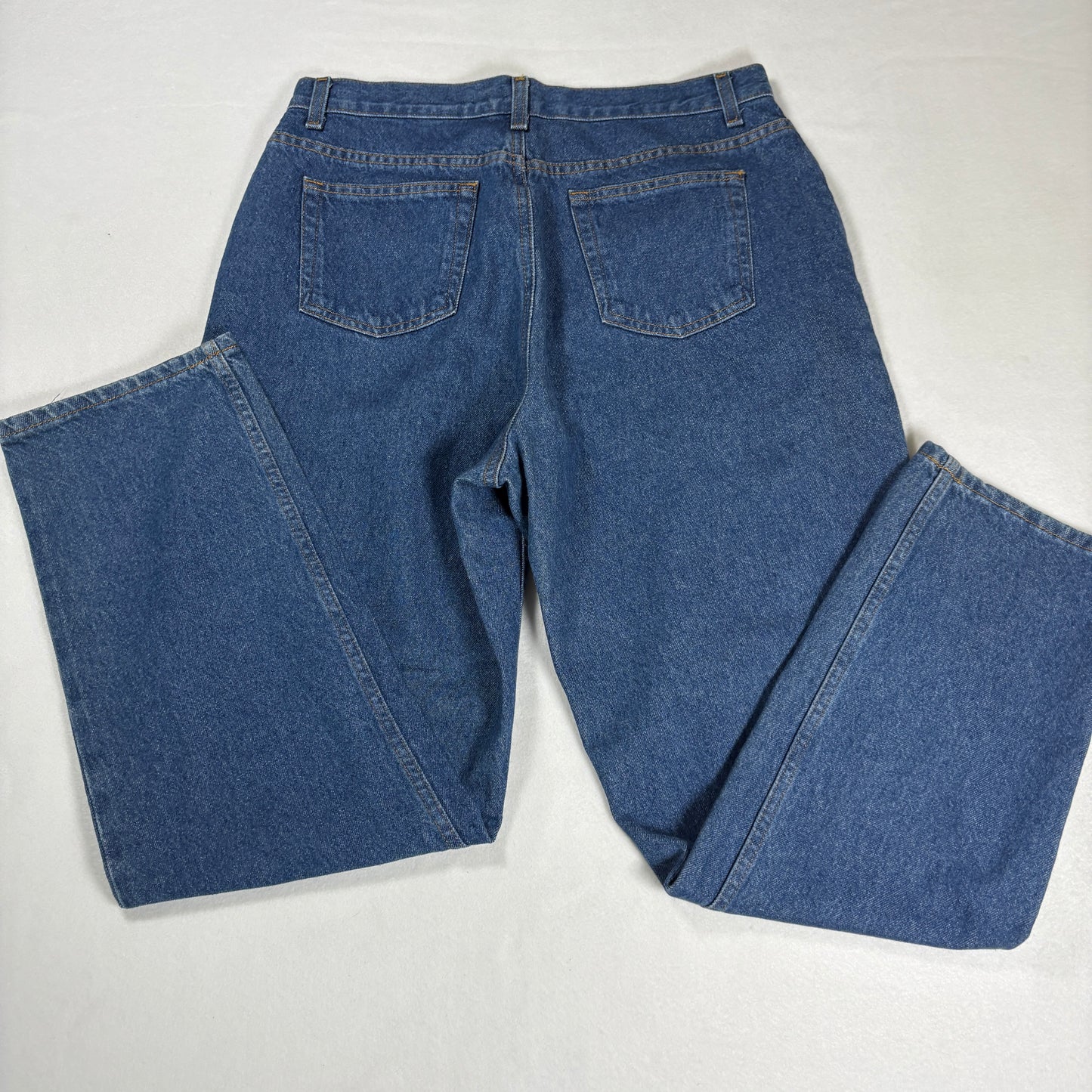 Womens Jeans 12S Blue Baggy High Rise Straight Denim 100% Cotton Vintage Y2K