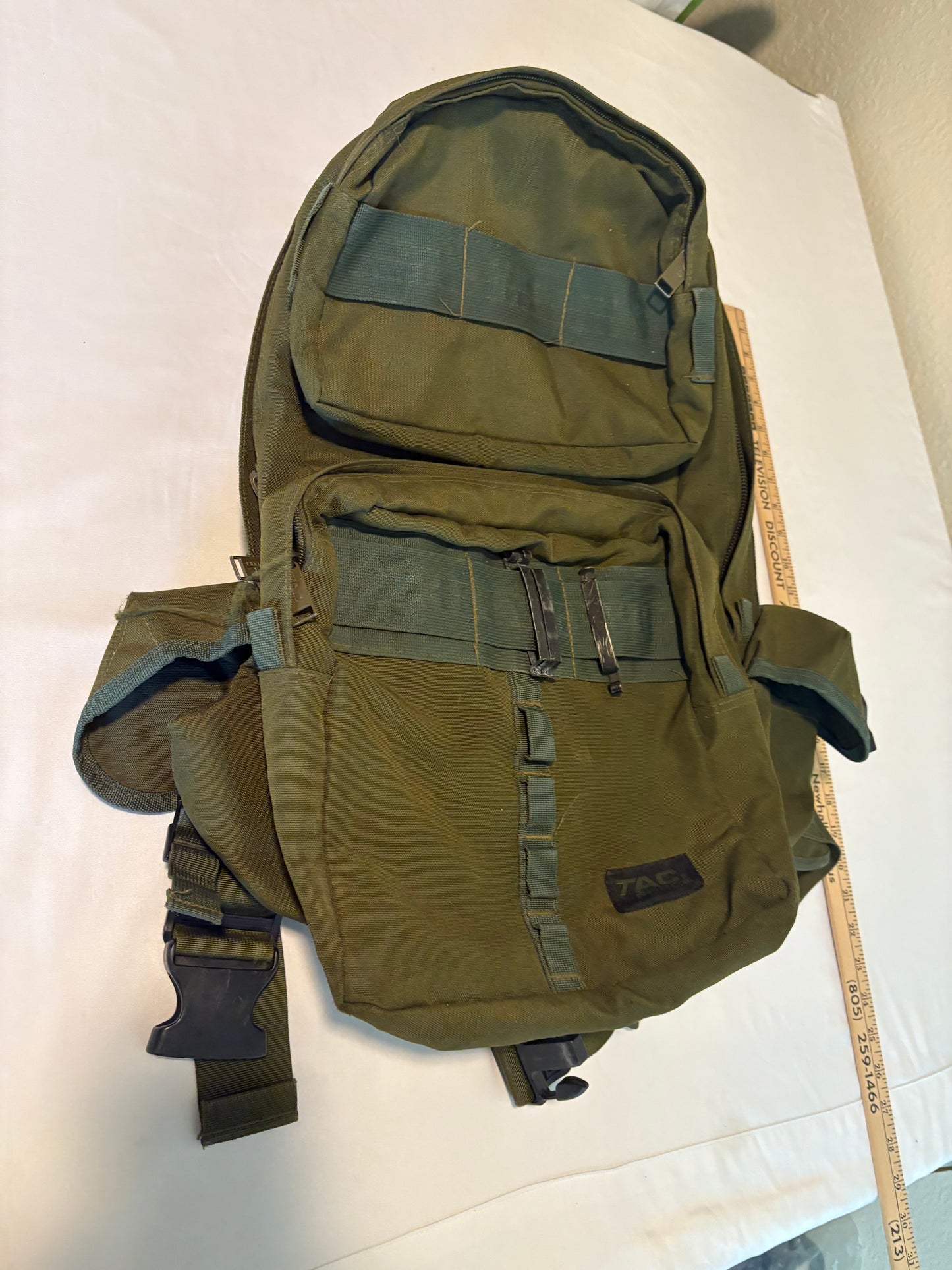TAC Tactical Backpack Military MOLLE Green Rucksack Heavy Duty READ