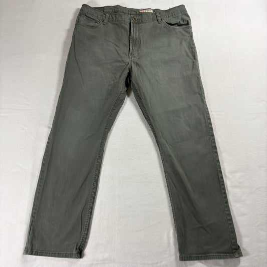 Wrangler Straight Fit Mens 38x30 Green Denim Jeans Vintage Faded Stretch