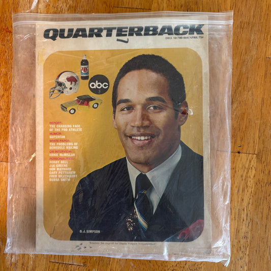 Vintage Quarterback Magazine Lot 1971 OJ Simpson NFL Dell Pro Football Collectible
