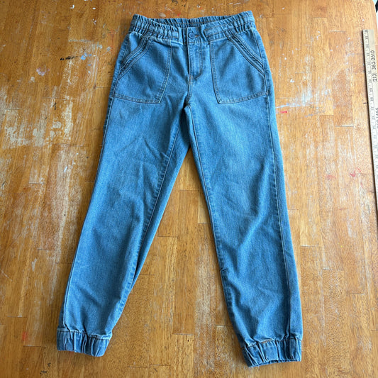Kids Denim Jogger Pants Elastic Waist Tapered Youth S Fits Like 25X25 Blue