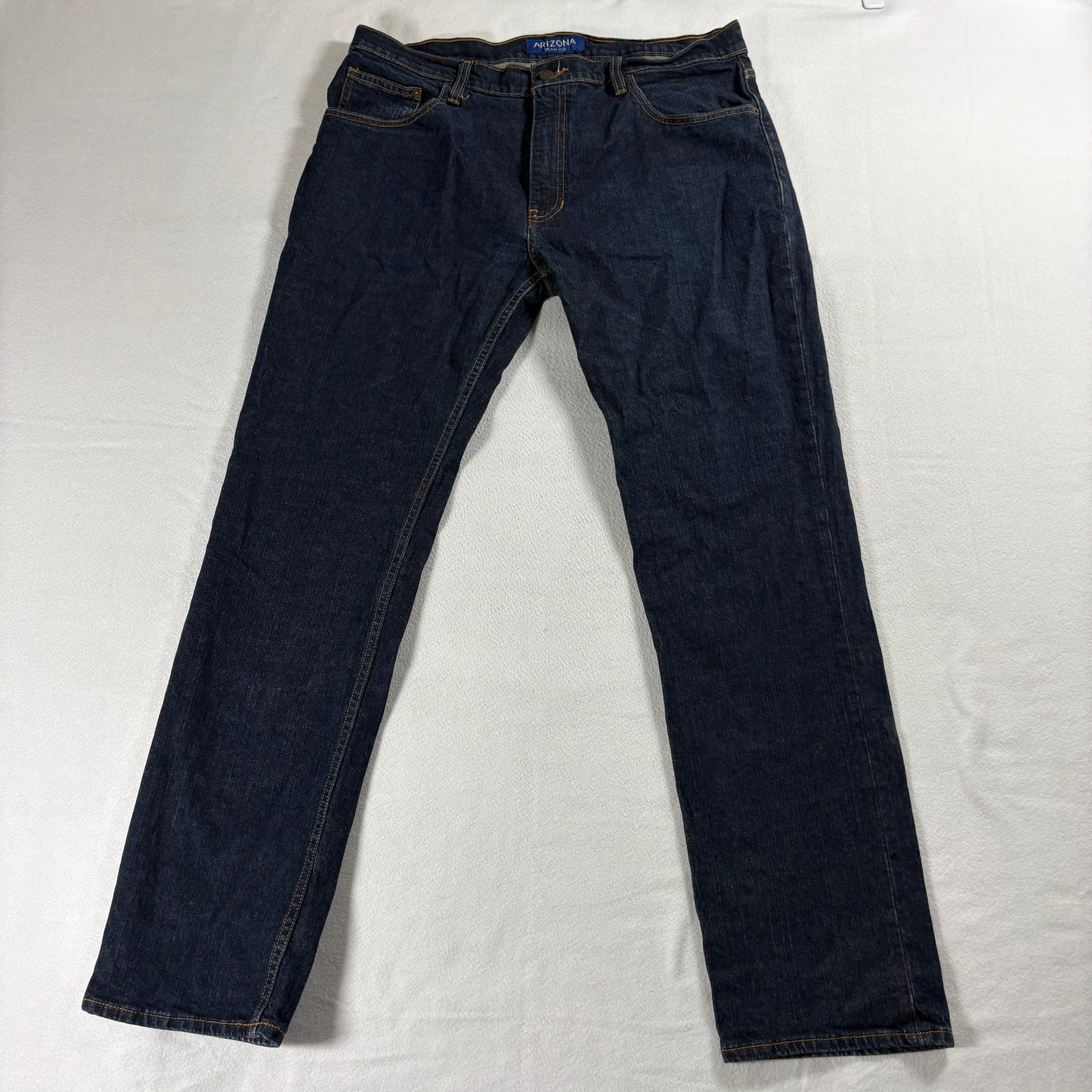 Arizona Jean Co Mens 36x32 Slim Straight Dark Wash Flex Denim Jeans Casual