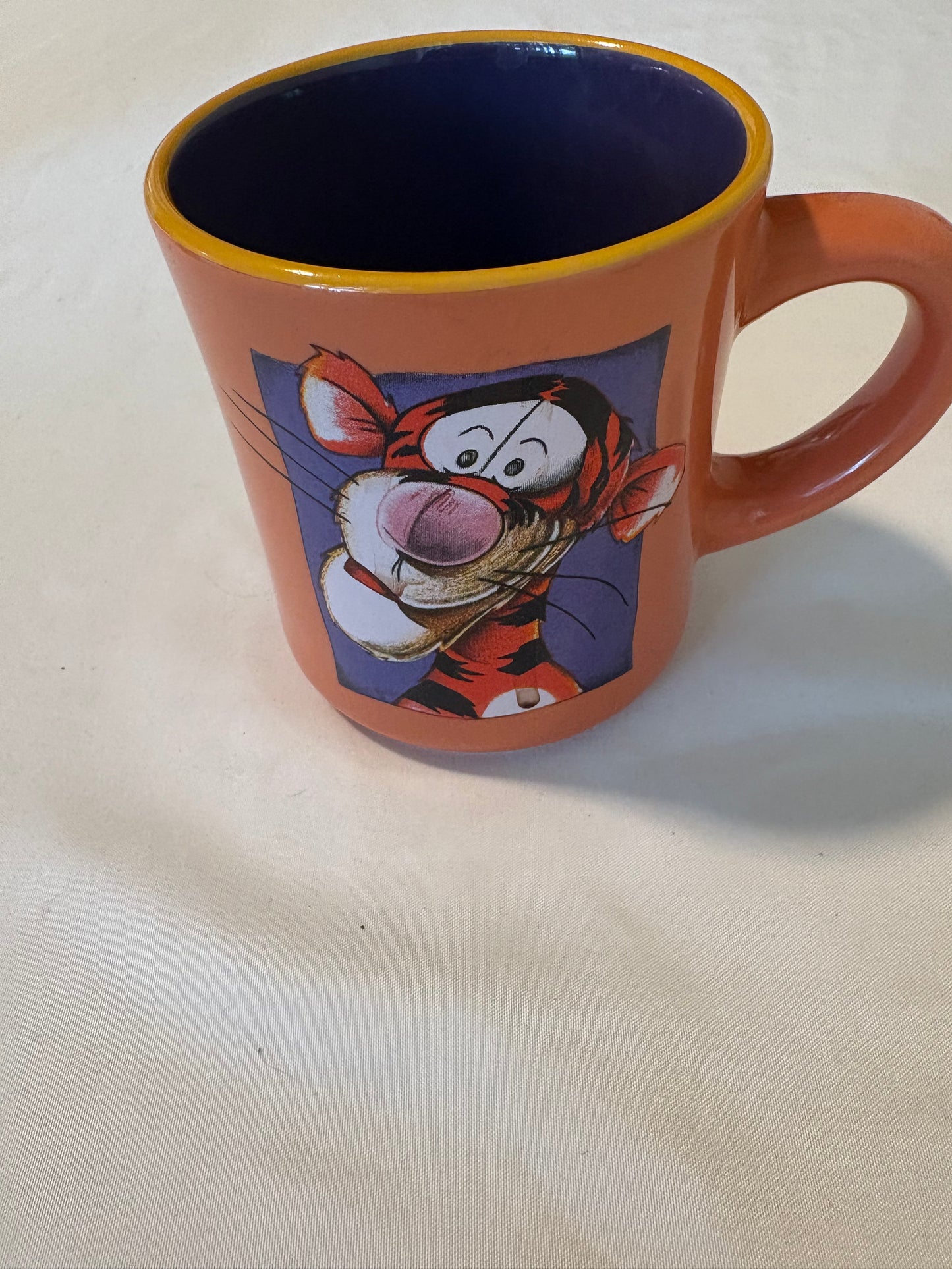 Disney Tigger Orange Mug 3D Face 12oz Winnie the Pooh Vintage Coffee Cup