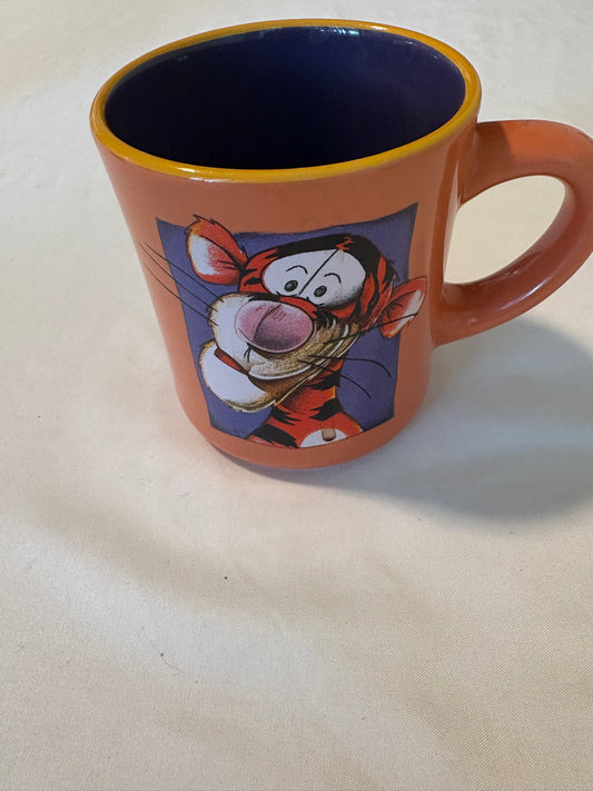 Disney Tigger Orange Mug 3D Face 12oz Winnie the Pooh Vintage Coffee Cup