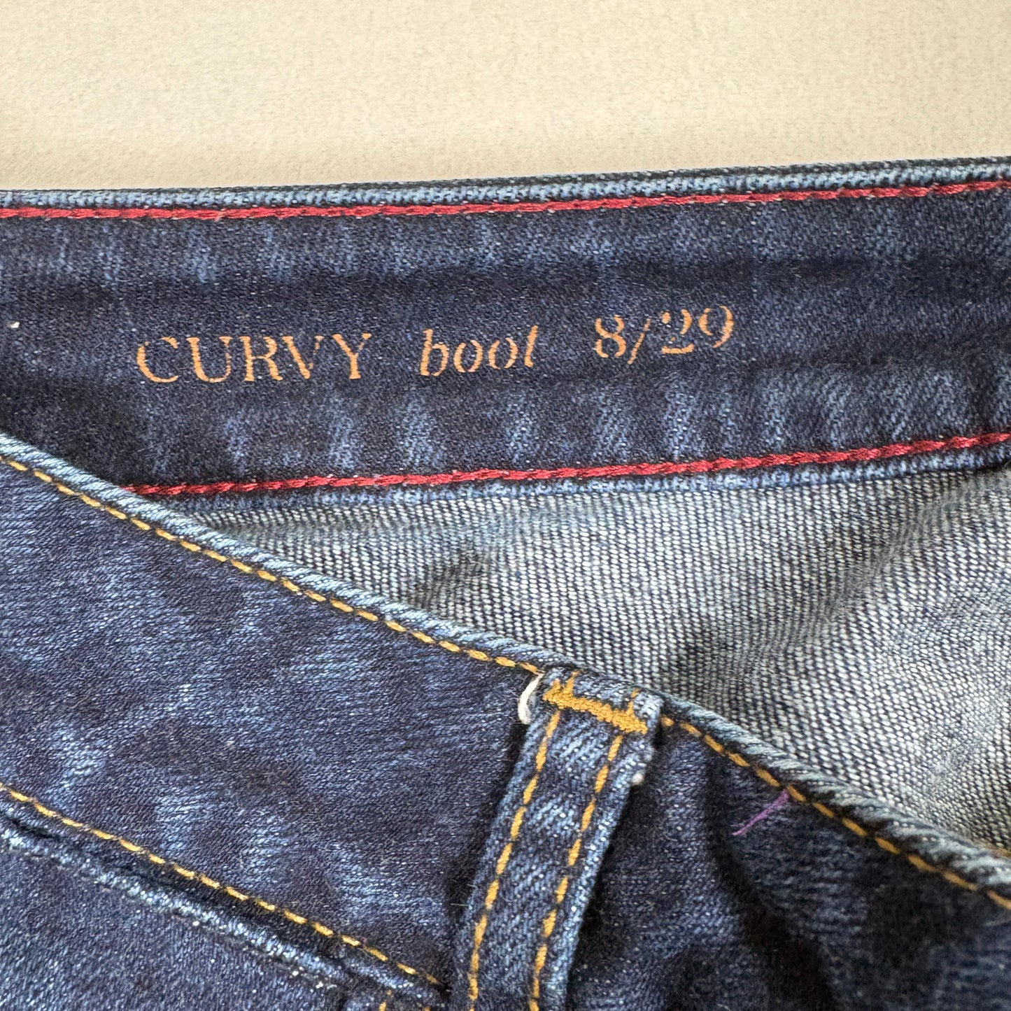 Talbots Womens Curvy Boot Jeans 8/29 Dark Wash Stretch Denim High Rise Vintage