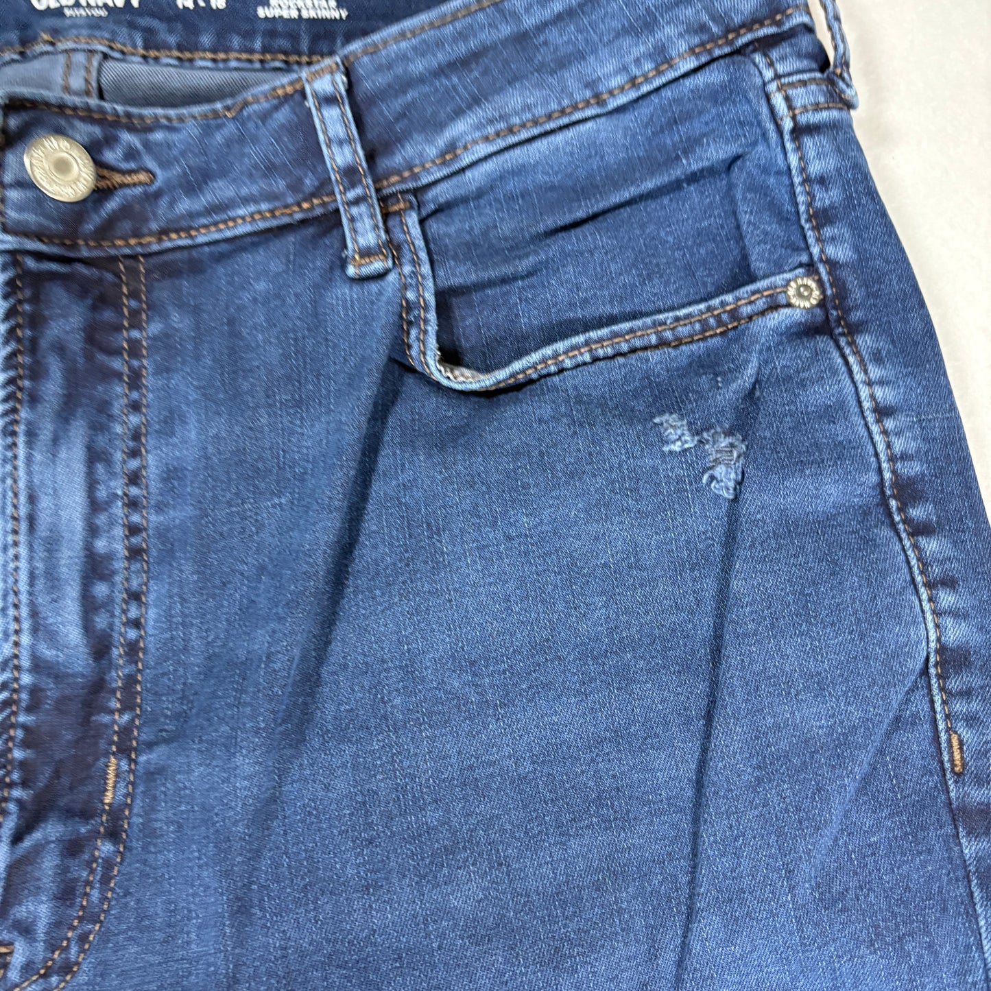 Old Navy Womens Jeans 14-18 High Rise Rockstar Super Skinny Blue Stretch Denim