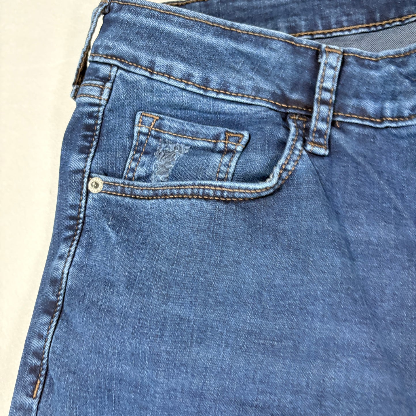 Old Navy Womens Jeans 14-18 High Rise Rockstar Super Skinny Blue Stretch Denim