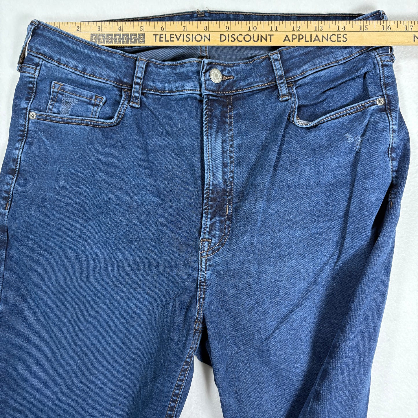 Old Navy Womens Jeans 14-18 High Rise Rockstar Super Skinny Blue Stretch Denim