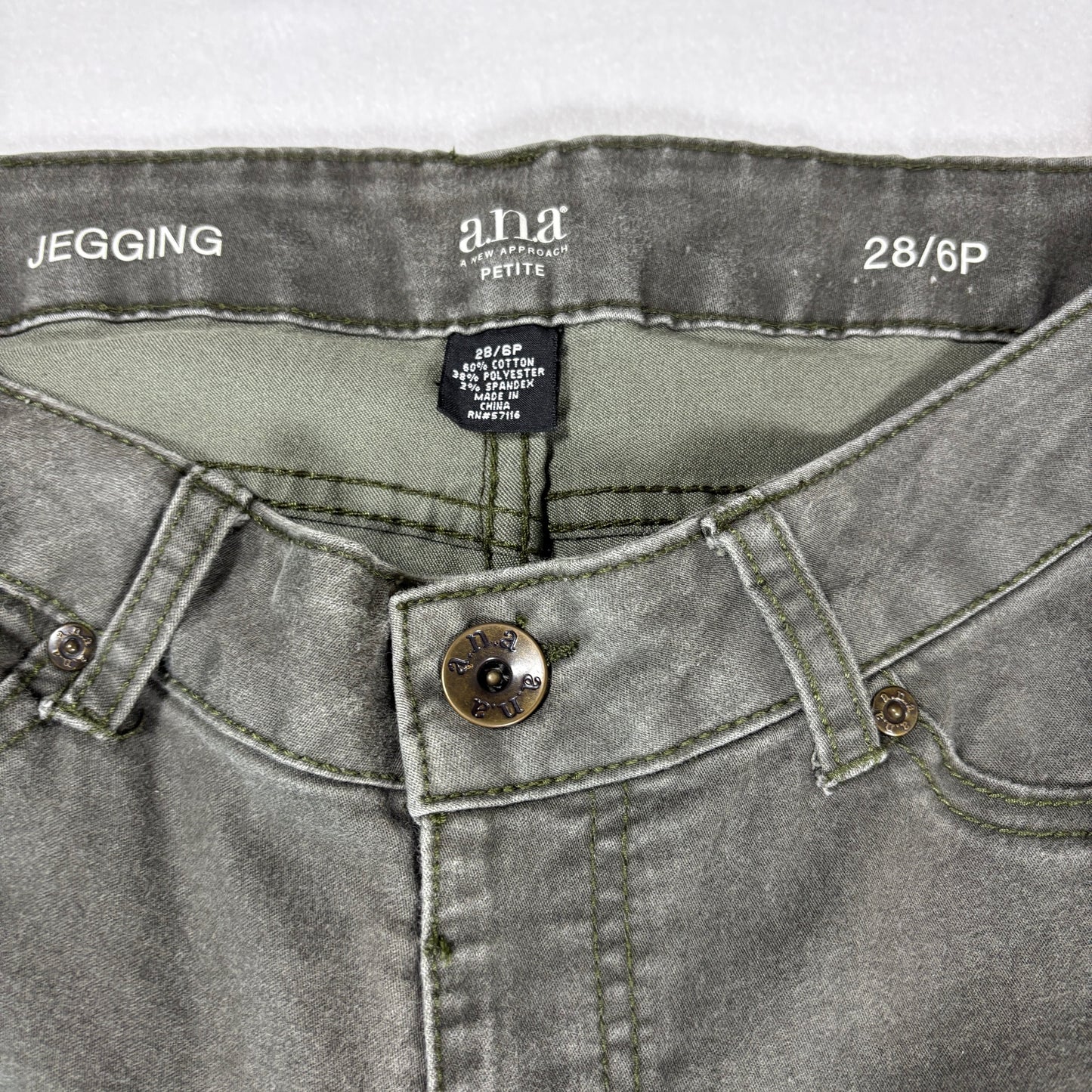 a.n.a Womens Jeggings 6P Petite Gray Stretch Skinny Denim Y2K Vintage