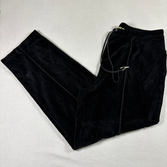 Liz Claiborne Womens Black Velour Corduroy Chino Pants XL Vintage Y2K Lounge