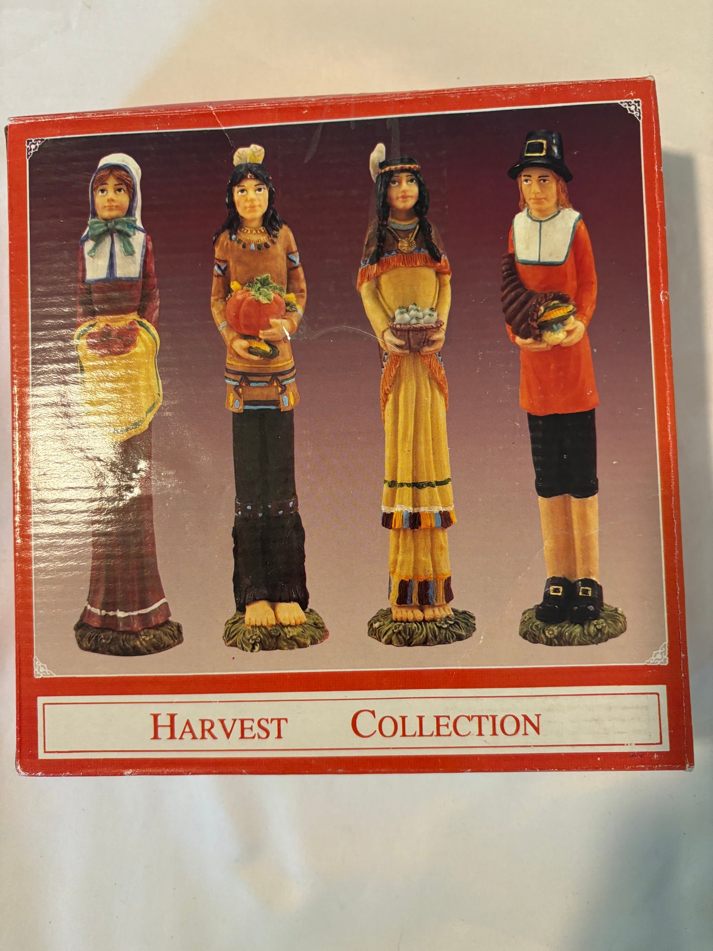 Harvest Collection Thanksgiving Figurines Set of 4 – Pilgrims & Native Americans – World Bazaars