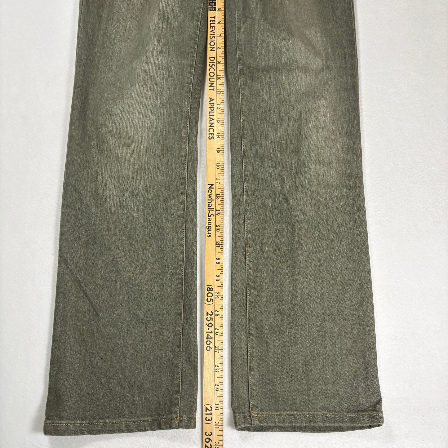 Ralph Lauren Womens Jeans 12 Green Straight Leg Stretch Denim Vintage Y2K