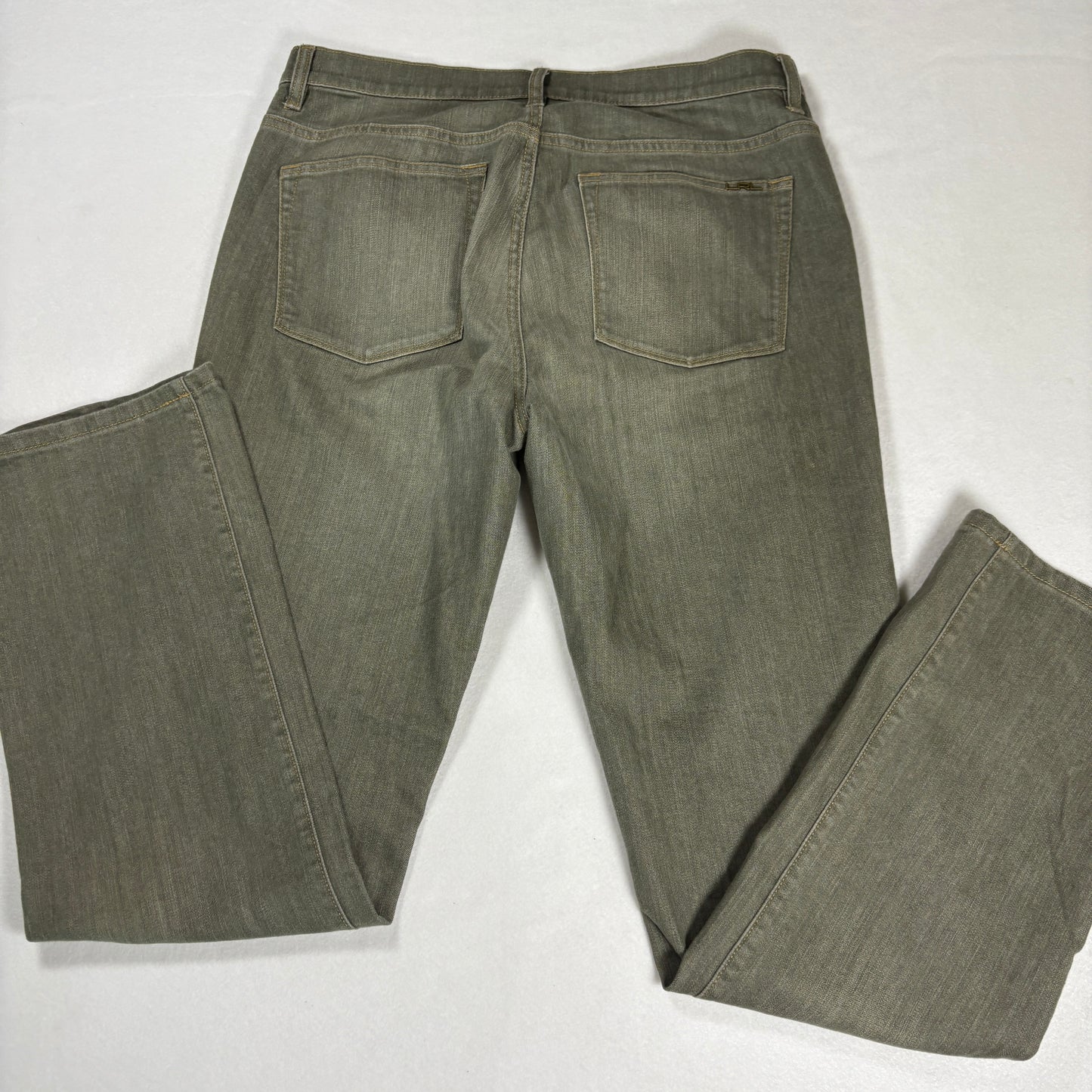 Ralph Lauren Womens Jeans 12 Green Straight Leg Stretch Denim Vintage Y2K