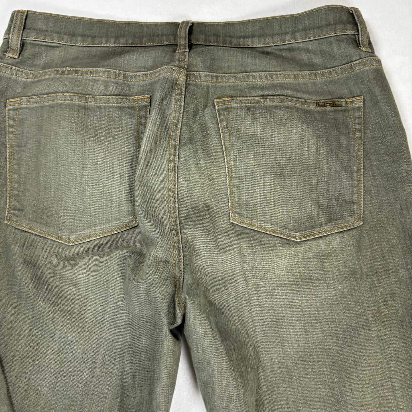 Ralph Lauren Womens Jeans 12 Green Straight Leg Stretch Denim Vintage Y2K