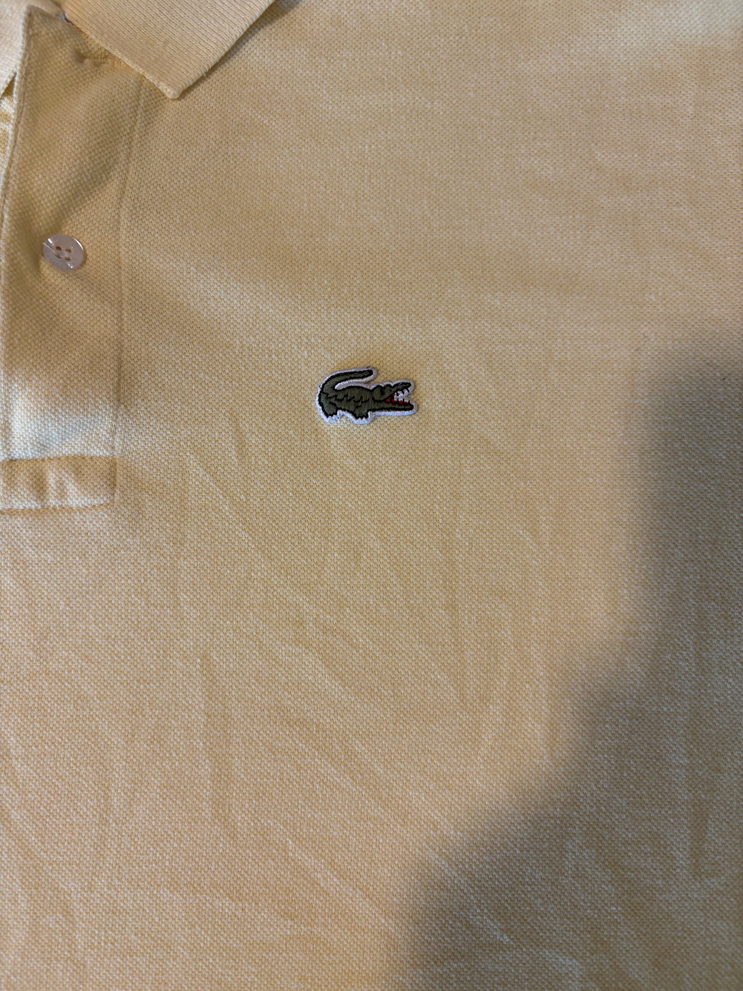 Vintage Lacoste Yellow Polo Shirt Size 3 Made in France Classic Fit Croc Logo