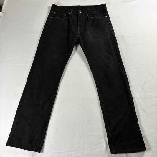 Levi’s Mens 36x32 Slim Straight Black Stretch Denim Jeans Classic Clean