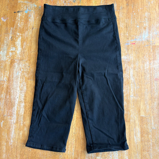 Capri Leggings High Rise Stretch Pull On Frame 25 Fits Like 27X16 Black Crop