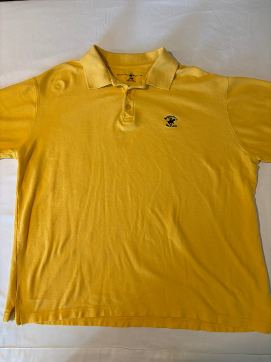Beverly Hills Polo Club Men's Polo Shirt XXL Yellow Cotton Casual Classic Fit