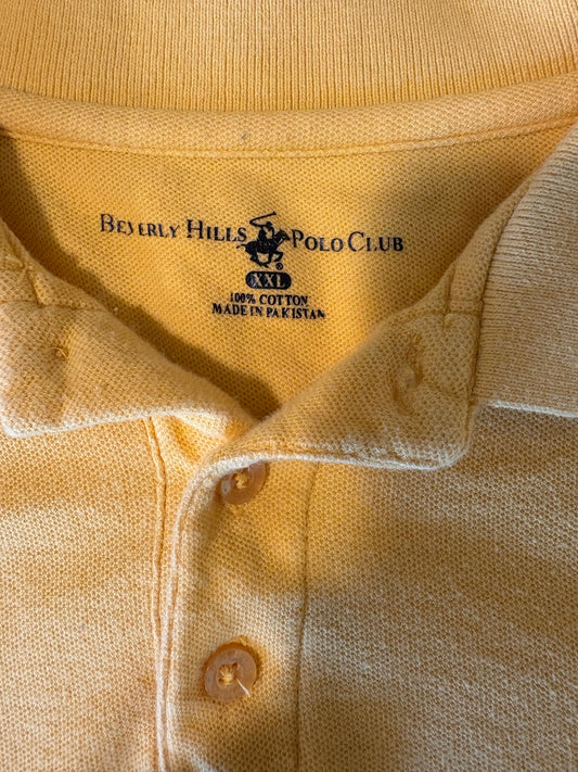 Beverly Hills Polo Club Men's Polo Shirt XXL Yellow Cotton Casual Classic Fit