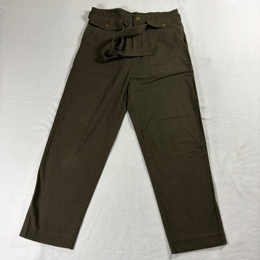 Banana Republic Womens Utility Pants Size 10 Olive Green Belted Casual Cotton