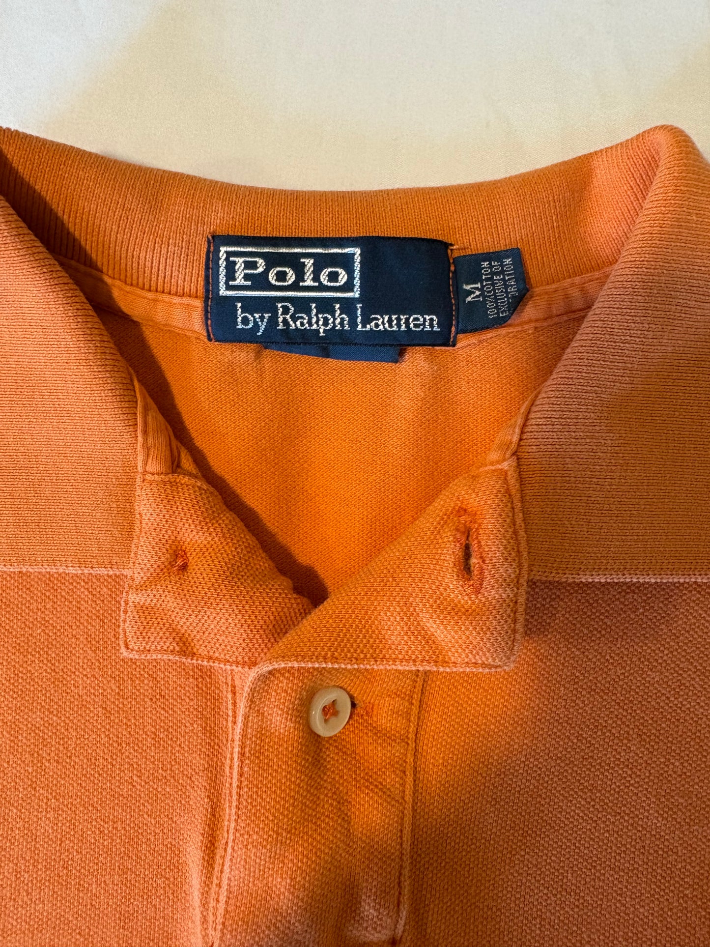 Polo Ralph Lauren Men's Polo Shirt M Orange Classic Fit Short Sleeve Pony Logo