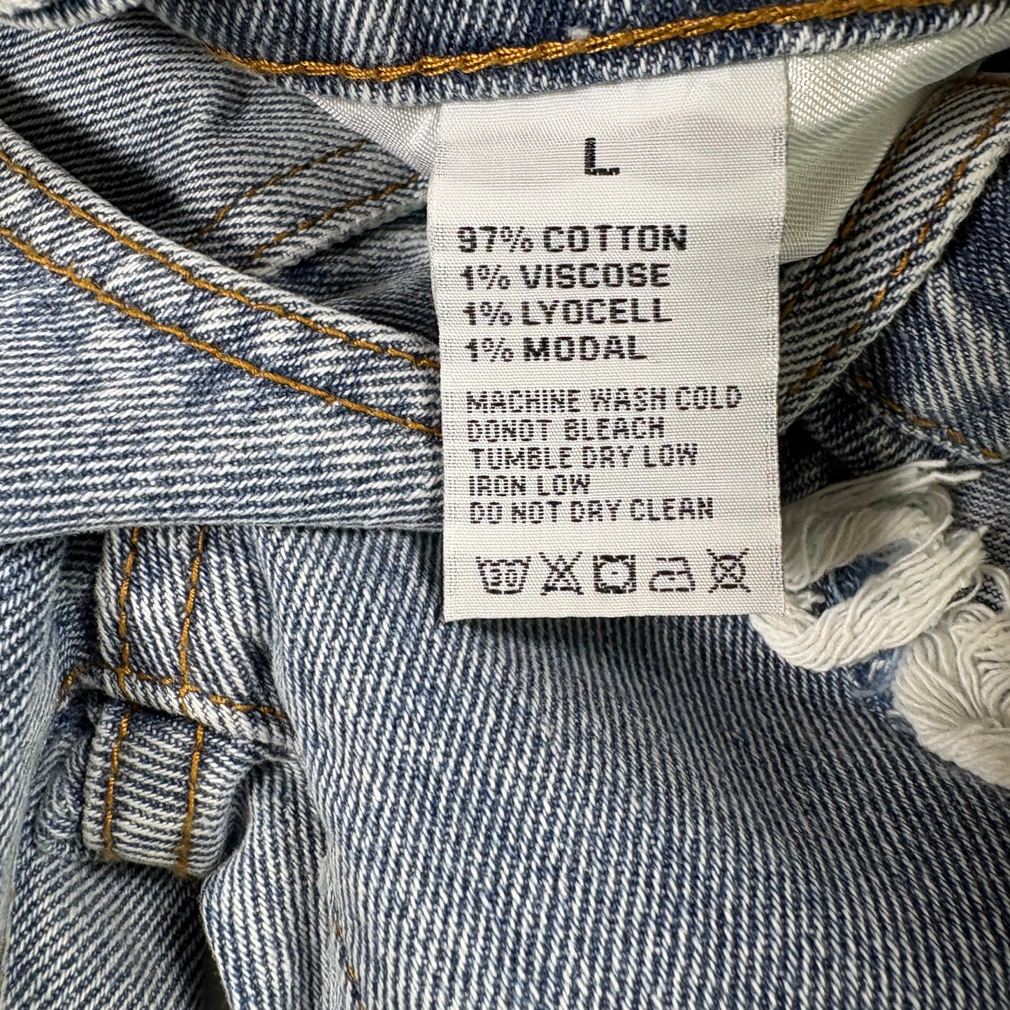 Womens Light Wash Distressed Baggy Jeans Size 14 Grunge Y2K Vintage Ripped Denim