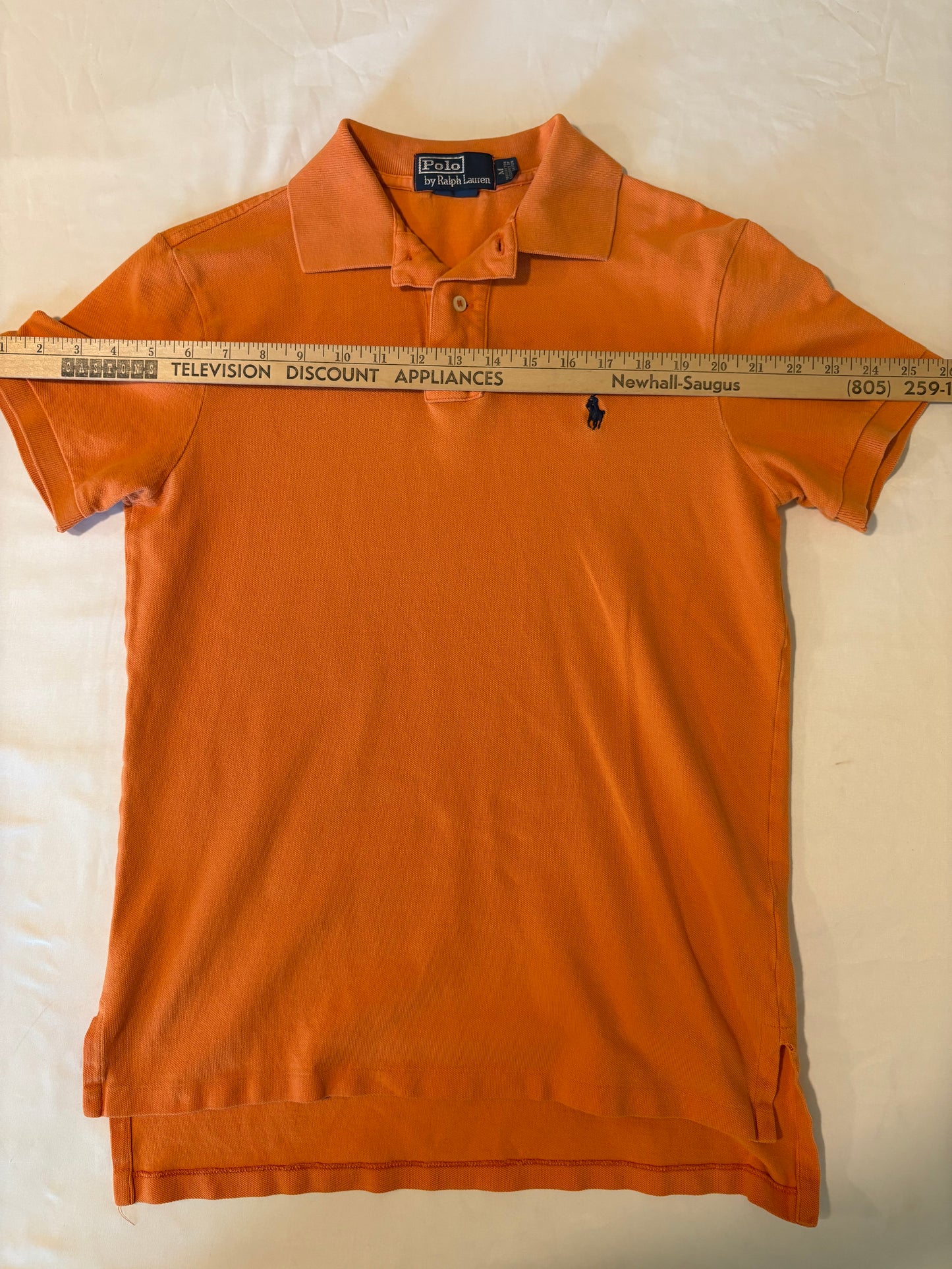 Polo Ralph Lauren Men's Polo Shirt M Orange Classic Fit Short Sleeve Pony Logo