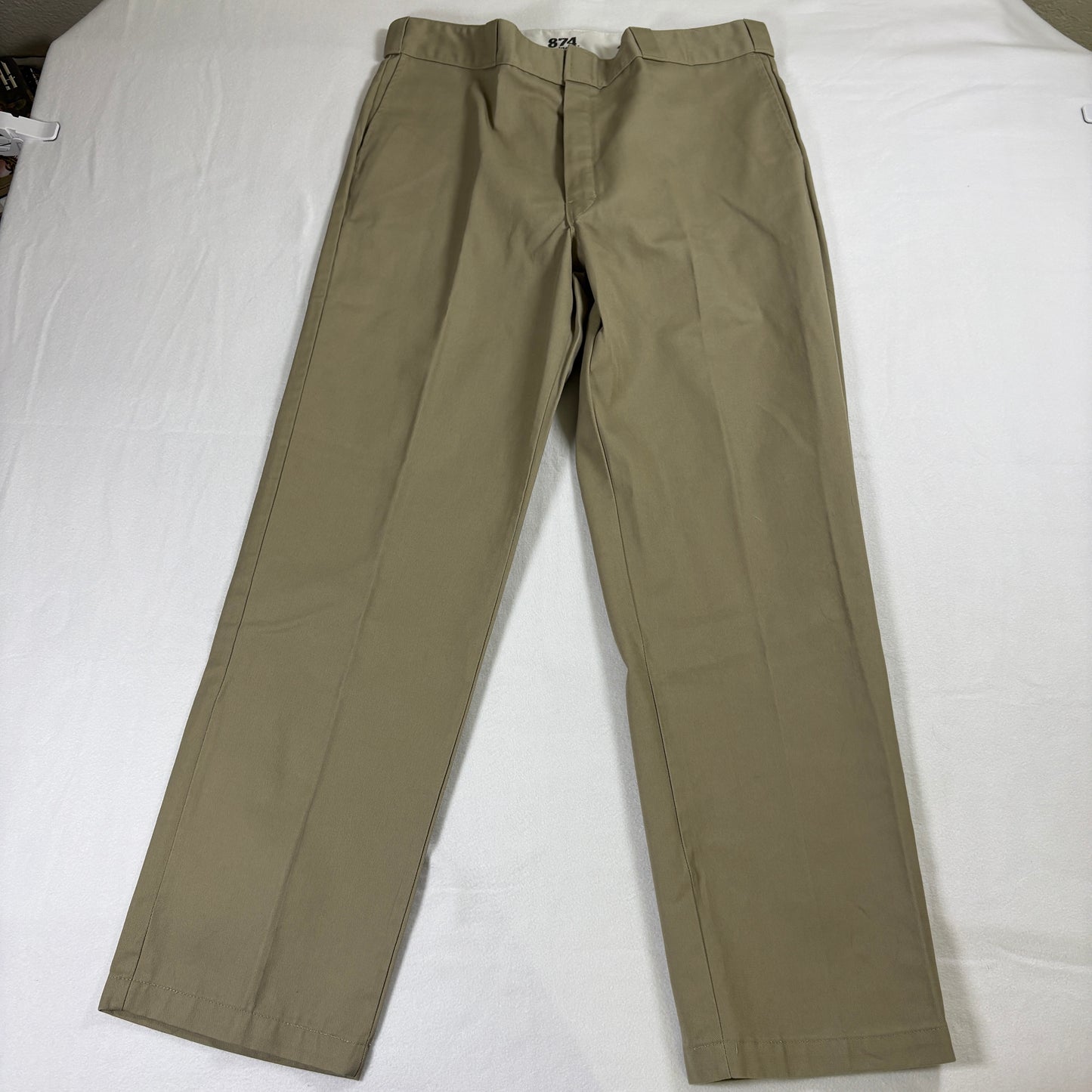 Dickies 874 Work Pants Mens 38x32 Khaki Original Fit Durable Straight Leg Chino
