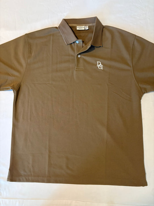 Devereux Golf Men's Polo Shirt L Brown Performance Stretch Moisture Wicking